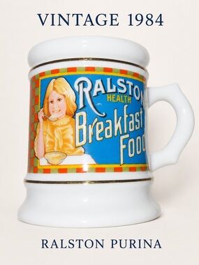 Vintage 1984 Ralston Purina Breakfast Food Franklin Porcelain Mug